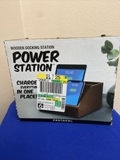 High-quality wooden Clutter-free power/docking station for phones, tablets, New picture