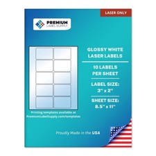 Premium Label Supply Glossy White Sticker Labels - 3