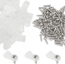 50 Pcs 1/4 Inch White Nylon Cable Clip Wire Clamp, R-type | 6.4mm, Screw Moun... picture