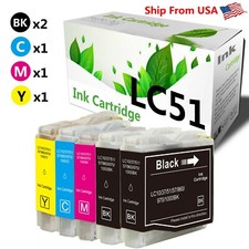 5 pack  LC51 ink set for MFC-465CN MFC-685CW MFC-3360C DCP-130C Printer picture