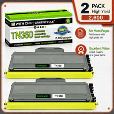 2PK Black TN360 Toner Cartridge For Brother MFC-7345N MFC-7440N MFC-7840W 7320 picture