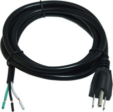 18/3 AWG 3 Prong AC Replacement Power Cord, Black, 6FT picture