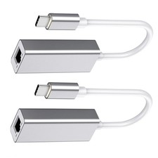 2Pcs USB C To RJ45 Ethernet Adapter Cable External Network Card LAN Adapter- picture