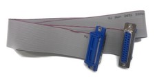 25 Wire DB25 Male to DB25 Female 2ft D-Sub Flat Ribbon Cable for Parallel SCSI picture