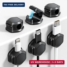 6 Pack Magnetic Cable Clips [Cable Smooth Adjustable] Cord Organizer - Adhesive picture