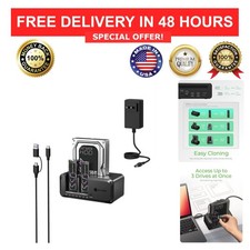 ICY BOX M.2 NVMe & SATA SSD/HDD Docking Station USB-C 10Gbps Triple-Bay Cloner picture