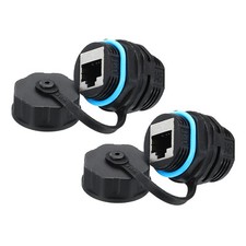 2PCS RJ45 Panel Mount Coupler Bulkhead Ethernet LAN Pass Through Connector picture