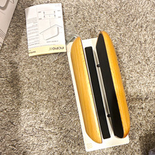 Incipio Vertical Laptop Stand Oak Wood Space Saving Desktop Holder Open Box picture