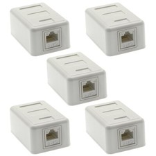 5x 1 Port CAT6 RJ45 Network Ethernet Wall Surface Mount Box Keystone Jack Pack picture
