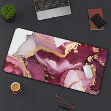 Nordic Marble Extended Gaming Mouse Pad with Stitched Edges, Large picture