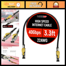 High-Speed Cat8 Ethernet Cable - 40Gbps, 2000MHz, Ultra-Flexible, 10ft/3m picture