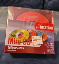 Imation Neon Mini CD-R 5 Pack (202MB/23Min) fit 8cm/80mm CD trays RipGO  picture