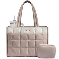 Tote Bag for Women, Puffer Work Handbag 15.6 Inch Laptop Purse for...  picture