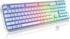 Clear Wireless Keyboard, Tri-Mode Bluetooth/2.4G Rechargeable Keyboard w/ RGB picture