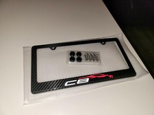 C8 Corvette Silhouette License Plate Frame 100% Carbon Fiber w/ Screws & Caps picture