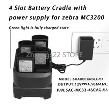New 4-Bay Battery Charging Cradle Replacement For Zebra MC3200 MC3300 W/Adapter picture