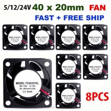 8pcs DC 5/12/24V 2 Wire Silent PC Computer Case DC Cooling Fan 4020# 0.15-0.20A picture