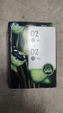 Genuine HP 02 Twin Pack Black Ink Cartridges New In Box Exp 11/2013 picture
