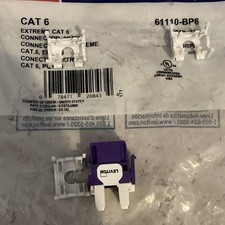 Leviton 61110-BP6 Extreme CAT6 RJ-45 Connector, T568A/B, UL, Wht/Purp picture