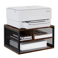 Wooden Printer Stand with Storage,Multi-Functional 2-Tier Paper Organzier She... picture