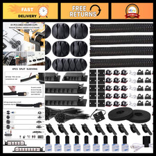 311Pcs Cable Management Organizer Kit - 4 Split Cable Sleeves & Accessories picture