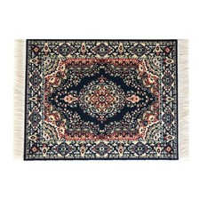 Beautiful Oriental Rug Style Mousepad, Navy Miniature Carpet Computer Blue picture