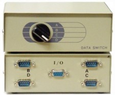 Lot5 4Male 1Female DB9 pin Serial RS232 4way ABCD manual cable/wire Switch Box{F picture