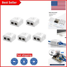 5-Pack Surface Mount Cat6 Ethernet Box with 2 RJ45 Ports for Seamless Setup picture