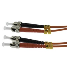 5 Pack of 0.3m ST/UPC ST/UPC OM1 Multimode Duplex Fiber Optic Patch Cable picture