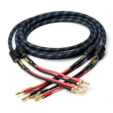 Pair OFC Pure Copper Cable HIFI Audio Speaker Cord with Banana/Spade Connector picture