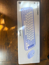 Logitech POP Icon Compact Bluetooth Keyboard & Mouse Combo Quiet Keys Purple picture