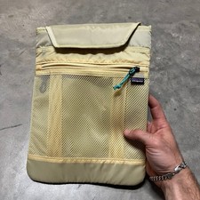 Patagonia Padded Tablet Sleeve Case Tan Yellow Mesh Zipper Pocket Accessory picture