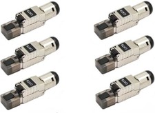 6x CAT8 RJ45 Network LAN Ethernet Shielded Plug Connector 2000MHz Toolless picture