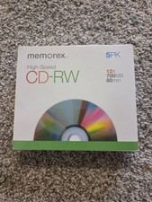 NEW SEALED MEMOREX HIGH SPEED CD-RW 5 PACK 12X 700MB 80 MIN REWRITABLE  picture