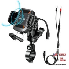Motorcycle Wireless USB C Phone Mount Anti-Vibration, Anti-Theft 1