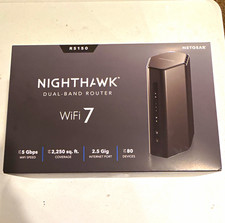 NETGEAR Nighthawk RS150 WiFi 7 Dual-Band Router 5 Gbps 3-Port RS150-100NAS picture