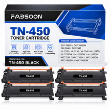 TN450 4PK BK High Yield Toner Cartridge Fits DCP-7065DN HL-2280DW MFC-7460DN picture