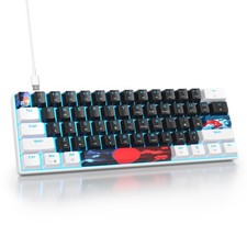 61Key Black 60% Ultra Compact Wired LED Backlit Red Switch Keyboard picture