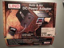 LIND AUTO & AIR DC POWER ADAPTER, w/Auto & Air Cables. MODEL DE2035A-259A picture