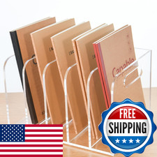AIMOLLY Clear Acrylic Organizers - 5 Vertical Compartments Acrylic Folder Organi picture