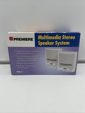 RARE Premiere PDM/5 Vintage Computer Speakers Multimedia System Retro Beige NEW picture