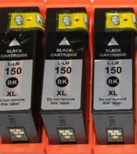 3 X Black H/Y Ink for Lexmark 150XL High Yield S315 S415 S515  14N1614 picture