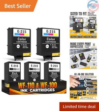 5 Pcs 215 Ink Cartridge Replacements, 3 Black and 2 Tri-Color Combo picture
