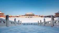 Landscape chinese architecture snow the imperial Custom Gaming Mat Desk picture