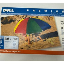 Dell Premium Photo Paper High Gloss 4x6 100 Sheets Sealed New Old Stock 2004 USA picture