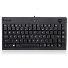 Wired USB Mini Trackball Keyboard For PC Computer Desktop Mac Ergonomic Black picture