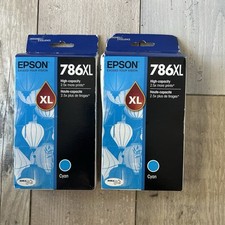 2x Original Genuine Epson 786XL Cyan Ink Cartridge High Capacity Durabrite 2016 picture