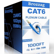 Cat 6 Plenum Cable 1000ft | 23AWG, 550MHz, 10Gbps UTP Ethernet | CMR Fire-Rat... picture