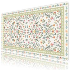 Modern Aesthetic Cute Pink Floral Blue Desk Mat for Keyboard and Mouse Desk Pad picture