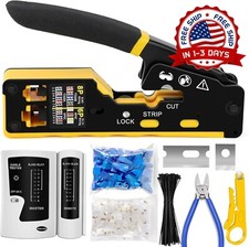 Kit de Herramientas Red Ethernet LAN Tester Cat5e Cat6 Crimper De Prensado NUEVO picture